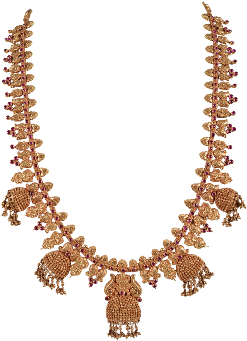 Chettinad Antique Gold Necklace Designs 1778-09 - Necklace (502x700), Png Download