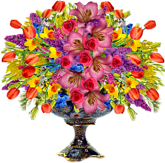 Flower Vase Transparent Background - Открытки Благодарность За Поздравления (700x693), Png Download