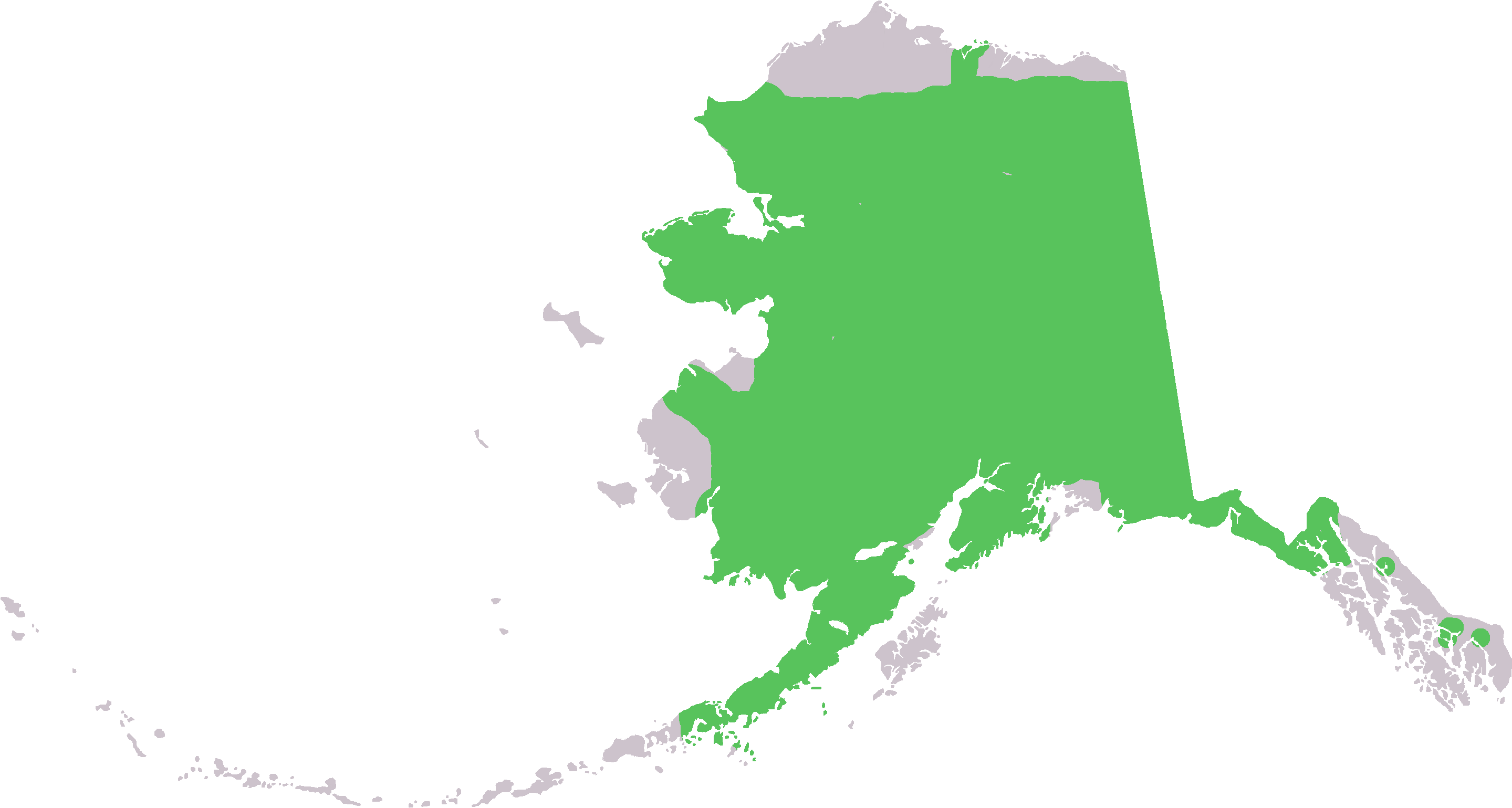 Alces Alces Range In Ak - Alaska State (2929x1713), Png Download