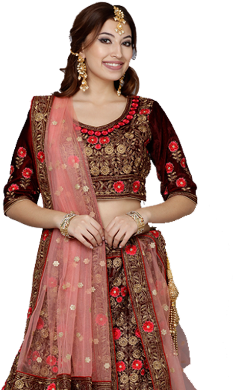 Lehenga On Rent In Delhi - Silk (497x800), Png Download
