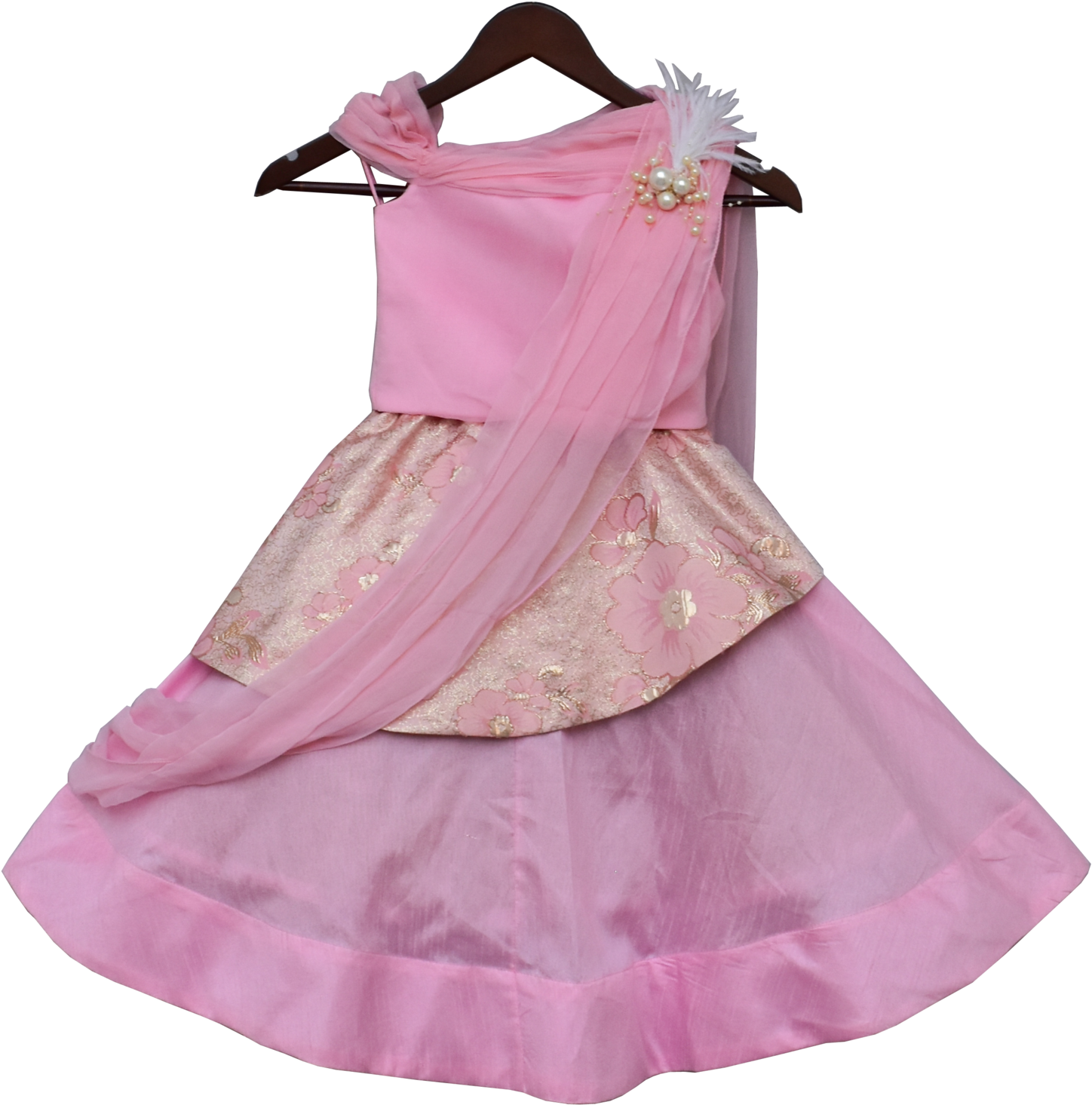 Load Image Into Gallery Viewer, Girls Pink Brocade - Choli (1965x2048), Png Download