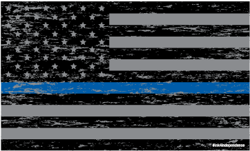 Textured Thin Blue Line American Flag Decal 5 X 3 Inch - Webbing (600x600), Png Download