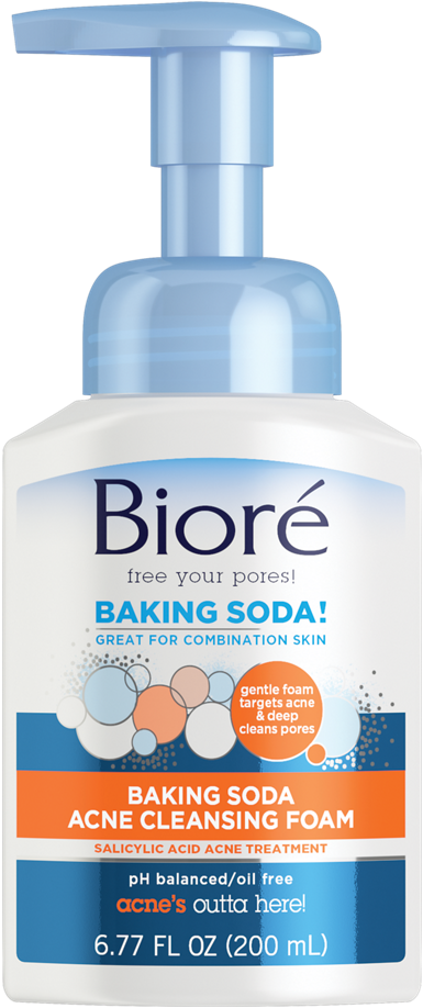 Biore Baking Soda Acne Cleansing Foam (1000x1000), Png Download