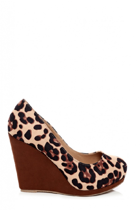 leopard print wedge shoes