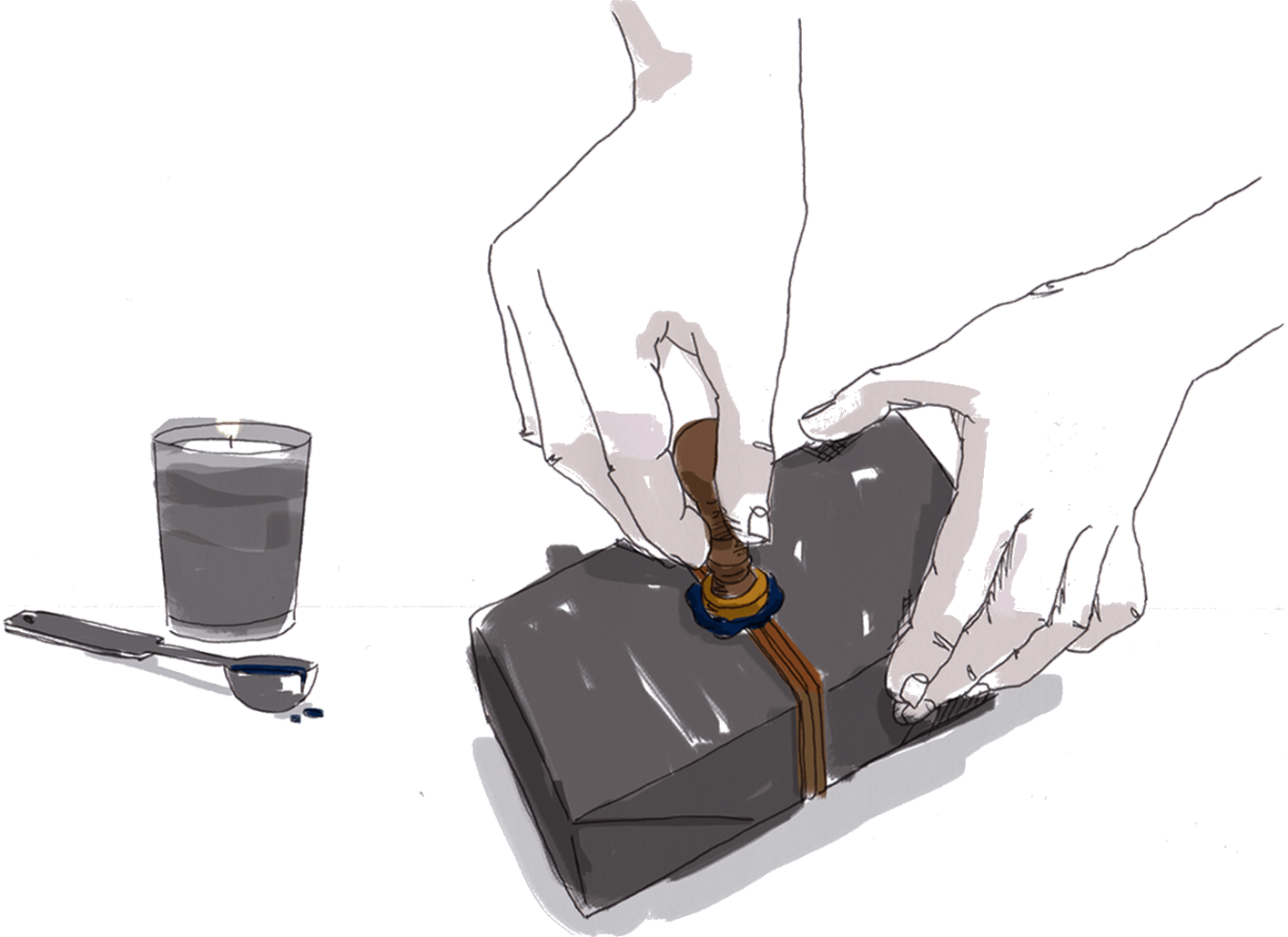 The L'artisan Parfumeur Wax Seal Is Applied To Your - Illustration (1415x1029), Png Download