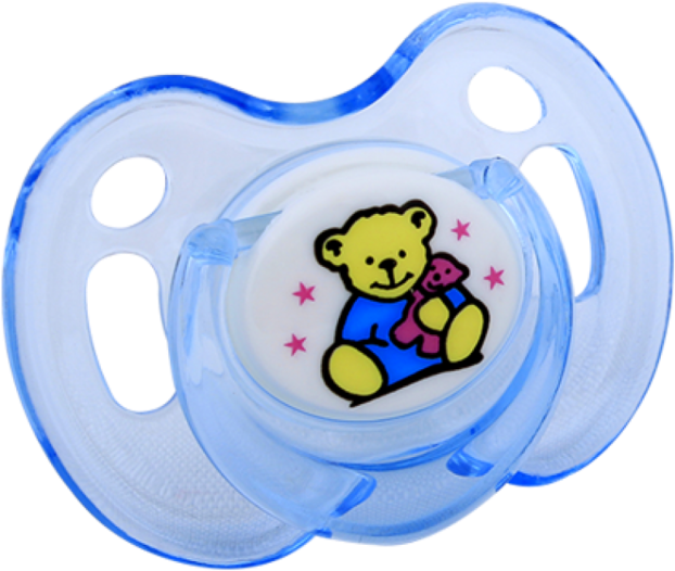 Bebeneo Pacifier Transparent Blue Bear - Transparent Baby Pacifier (640x640), Png Download