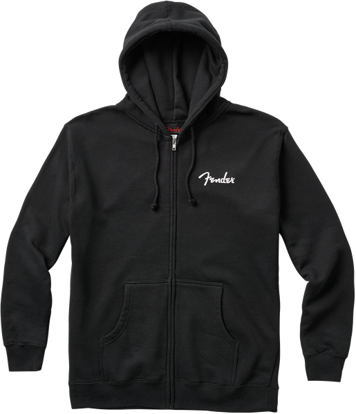 Fender, 1, Fender® Spaghetti Logo Zip Hoodie, Black, - North Face Bearscape Hoodie (515x600), Png Download