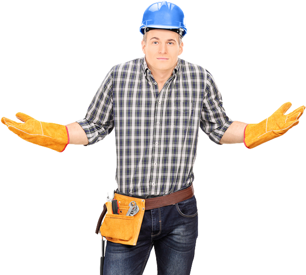 900 X 568 32 - Confused Construction Worker (900x568), Png Download