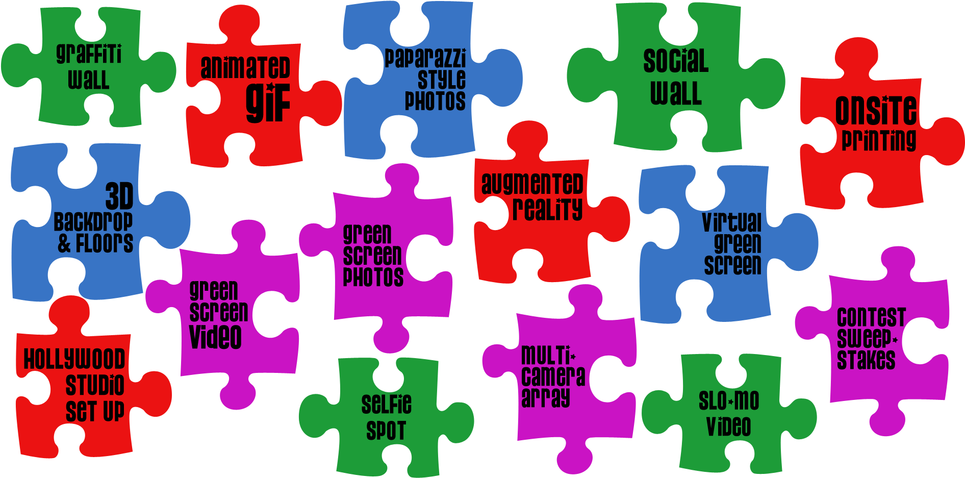 Tool Puzzle Pieces Black (1902x976), Png Download