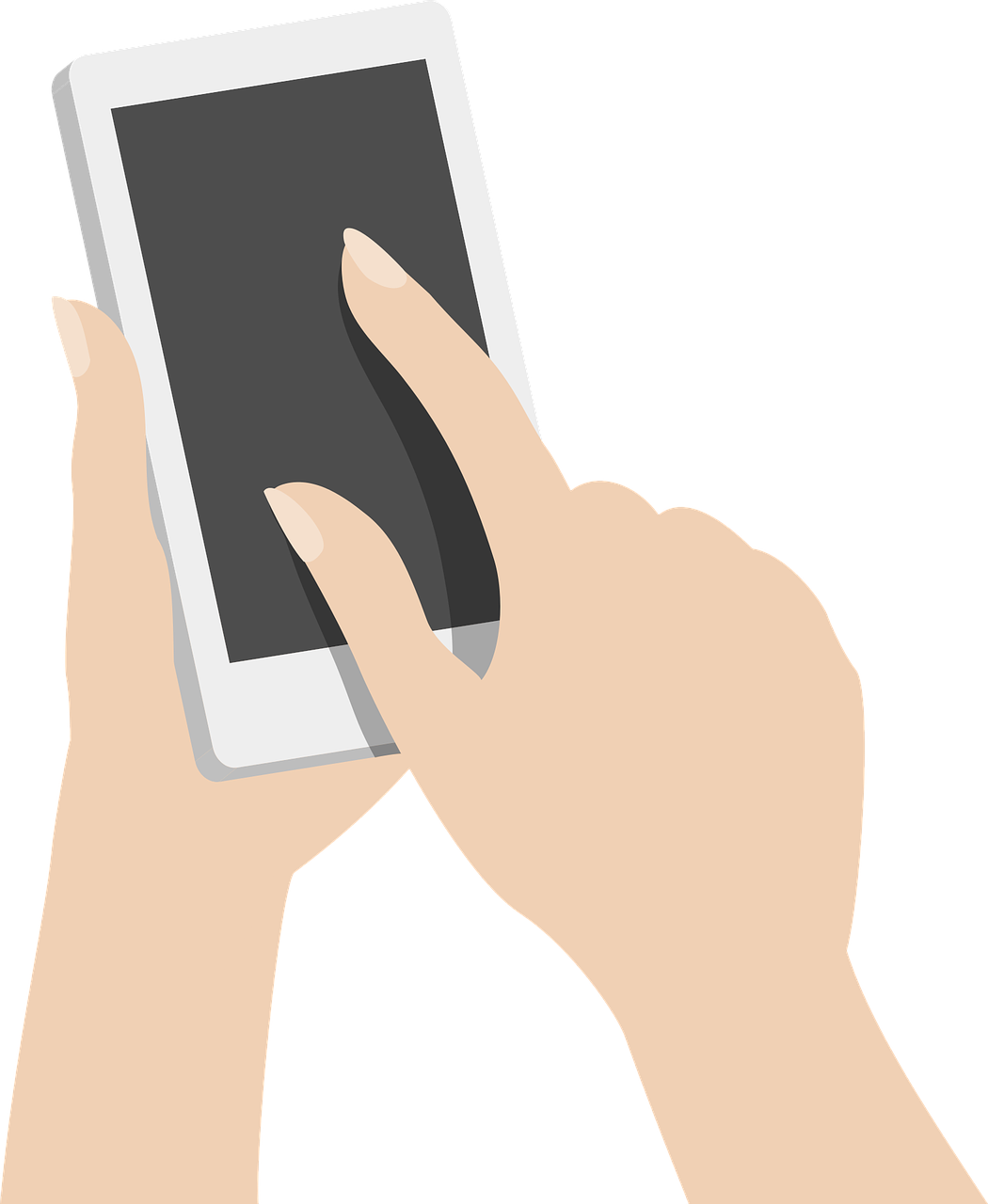 Phone In Hand - Hand Phone Vector Png (1050x1280), Png Download