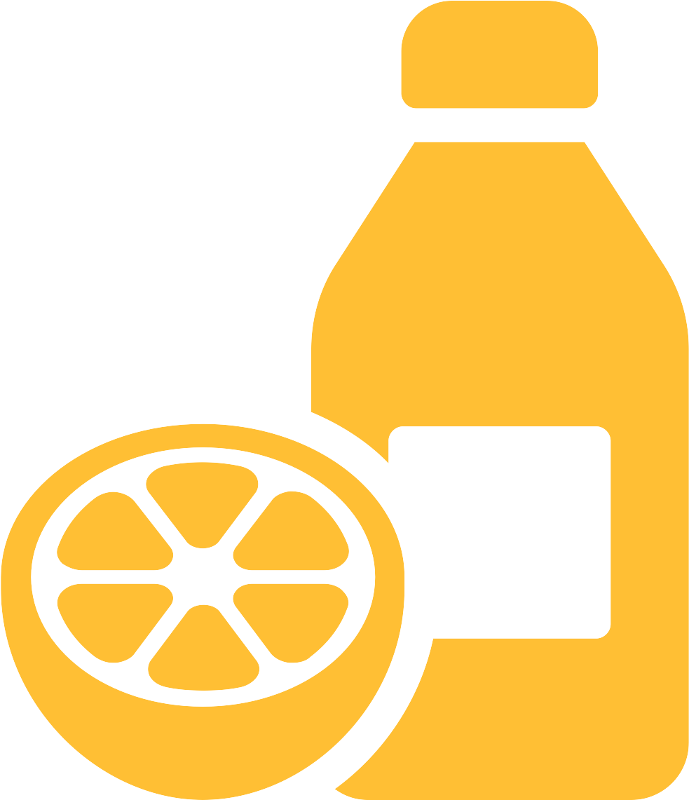 Basic Drawing Of An Orange-coloured Bottle Next To (1200x1200), Png Download