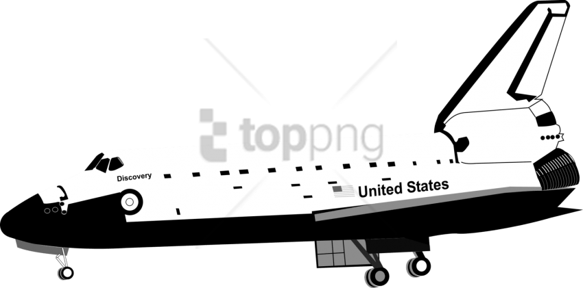 Free Png Space Shuttle Png Image With Transparent Background - Space Shuttle Clipart Black And White (850x421), Png Download