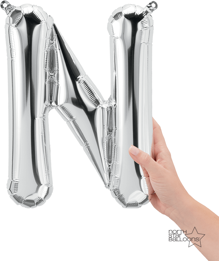 N Silver - Rose Gold Balloon N (1000x1000), Png Download