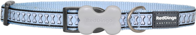 Red Dingo Small Dog Collar Reflective Bones Blue-a126646 - Buckle (750x750), Png Download