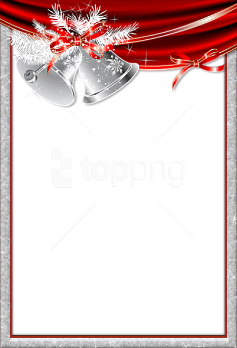 Christmas Transparent Frame With Silver Bells Png - Silver Bells Christmas Backgrounds (480x706), Png Download