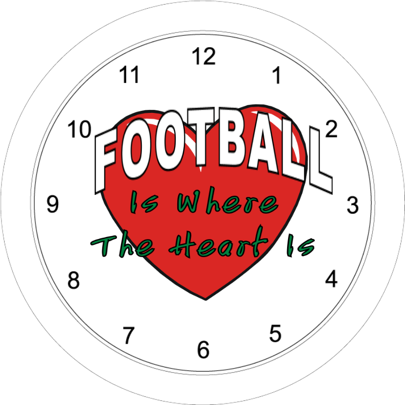 Football Is Where The Heart Is - Clock (800x800), Png Download