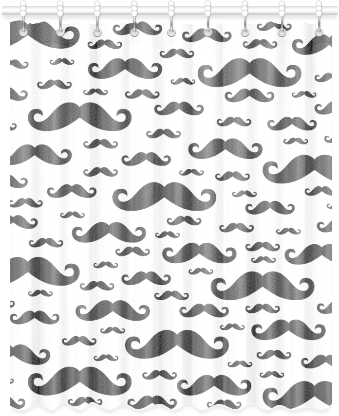 Black Handlebar Mustache / Moustache Pattern Window - Sock (1000x1000), Png Download