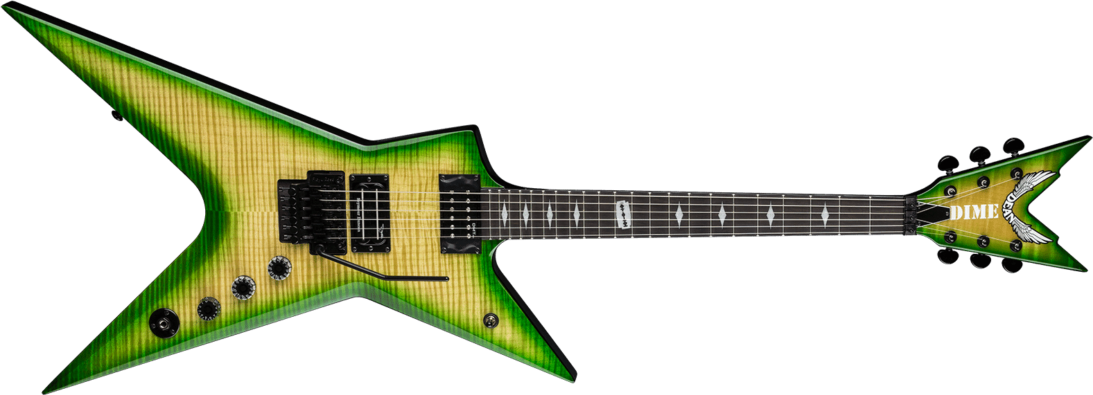 Stealth Floyd Fm Dime Slime W/case - Star Electric Guitar (1600x613), Png Download