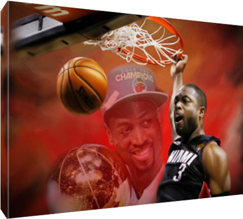 Details About Miami Heat Dwyane Wade Finals Dunk Poster - Shoot Basketball (600x600), Png Download