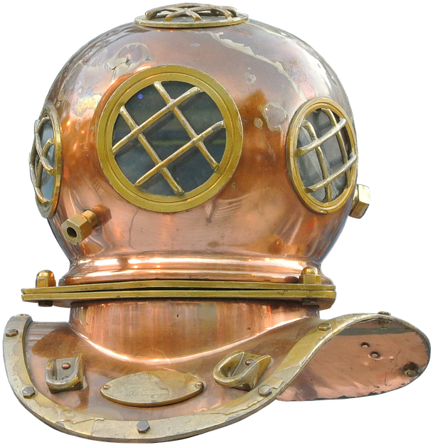 Divers, Helm, Divers Helmet, Diving, Old, Underwater - Underwater Helmet (762x720), Png Download