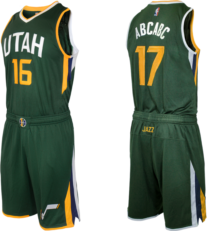 1 - Utah Jazz Uniform Green (960x800), Png Download