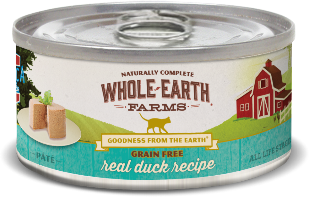 Whole Earth Farms Grain Free Real Duck Recipe Canned - Whole Earth Wet Cat Food (1000x631), Png Download