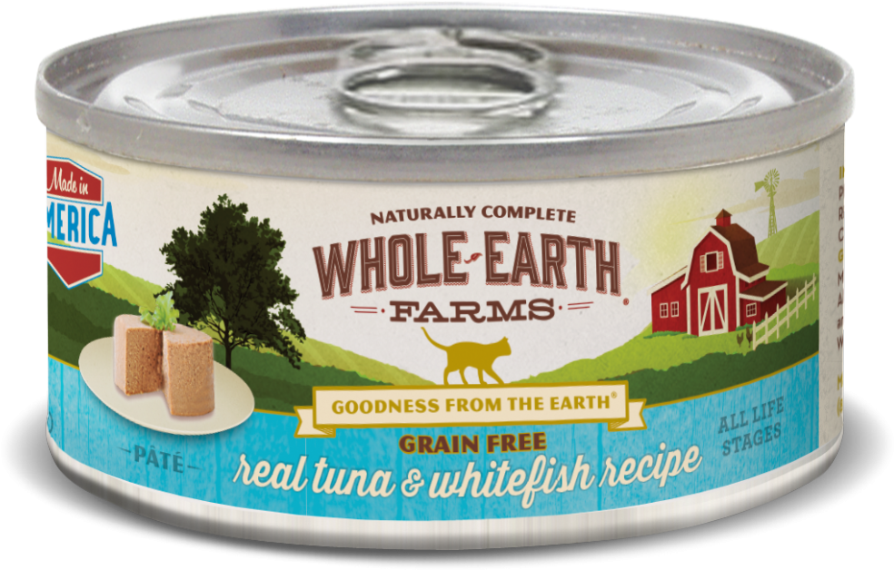 Whole Earth Farms Grain Free Real Tuna And Whitefish - Whole Earth Wet Cat Food (1000x631), Png Download