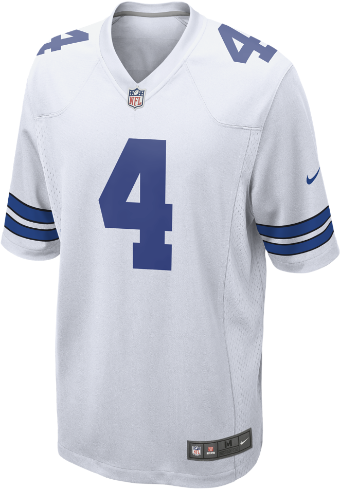 Nike Nfl Dallas Cowboys Men's Football Home Game Jersey - Dak Prescott Jersey White (1000x1000), Png Download