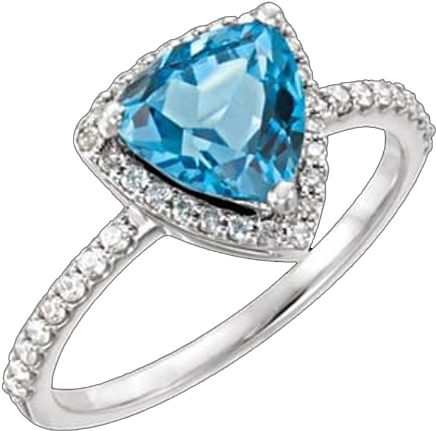 Zblue Topaz Diamond Ring 71802 - Pre-engagement Ring (600x600), Png Download