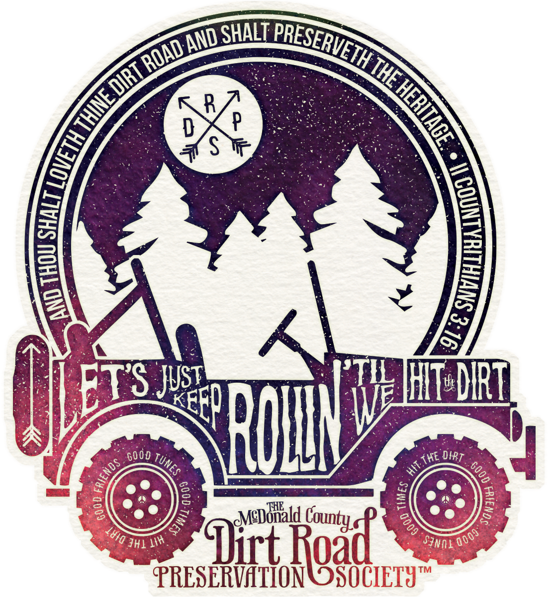 Dirt Road Preservation Society Decal - Illustration (1116x1200), Png Download