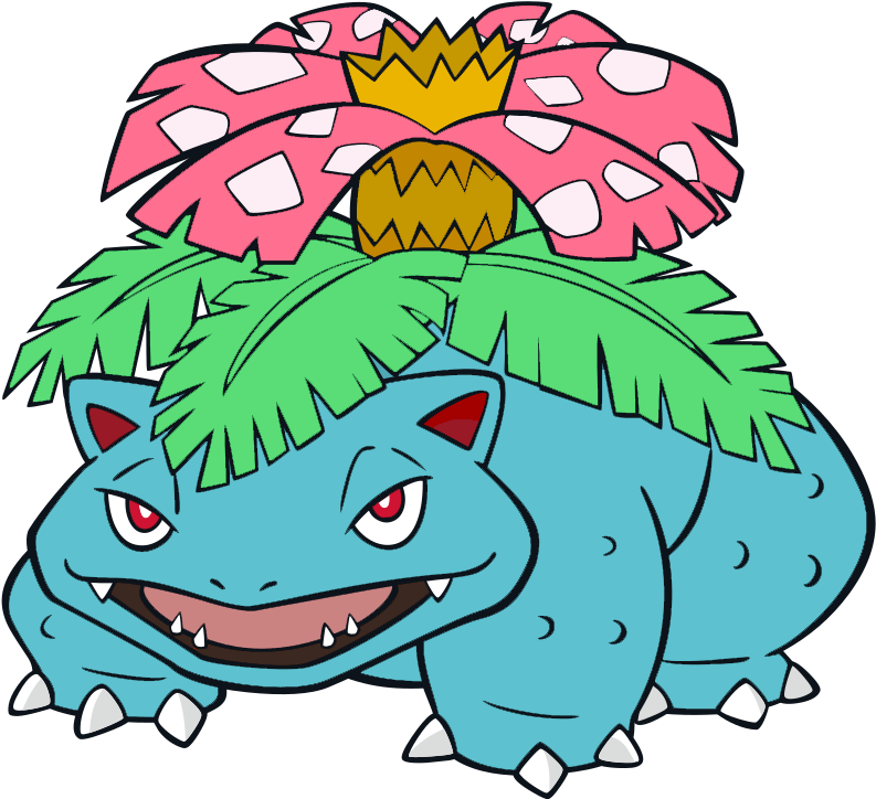 Seed Pokemon The Scent Of The Flower On Venusaur's - Pokemon Starters Transparent Background (800x728), Png Download