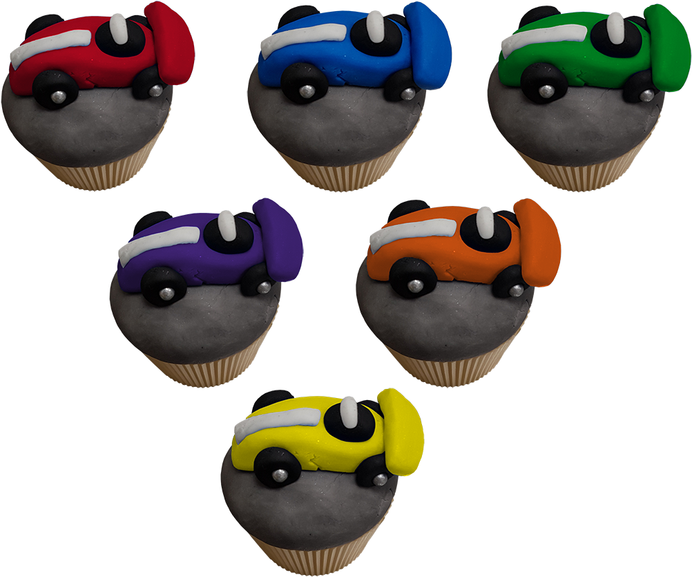 Car Cupcakes - Cupcake (1017x850), Png Download