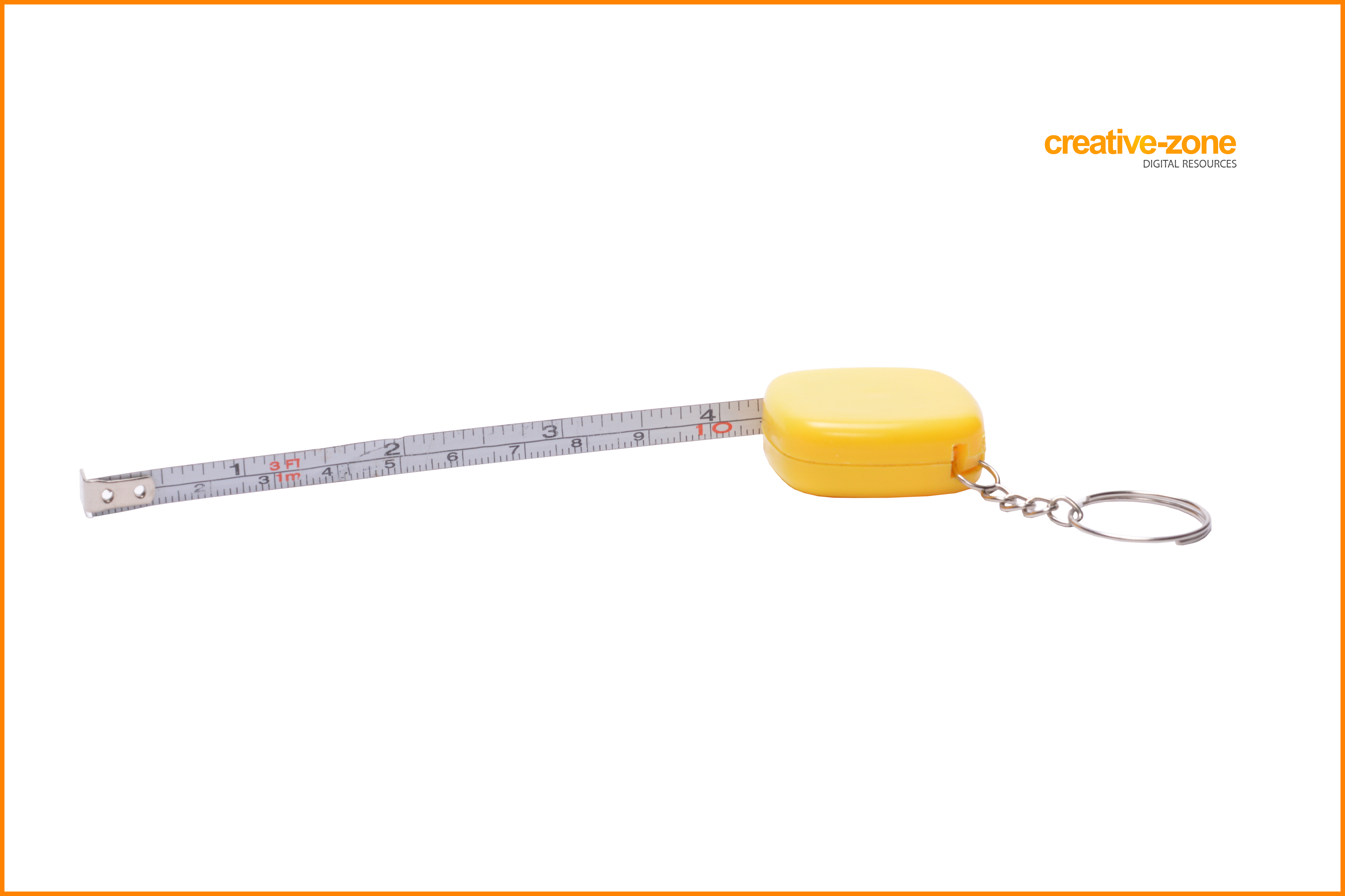 Roll Up Measure Tape, Yellow, Self Retracting Measuring - Keychain (6030x4020), Png Download