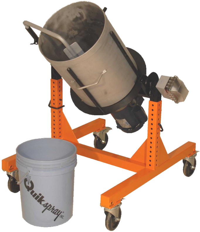 Quikspray Quikbatch Mixer Mixing Concrete In A 5 Gallon - Concrete Mixer (734x863), Png Download