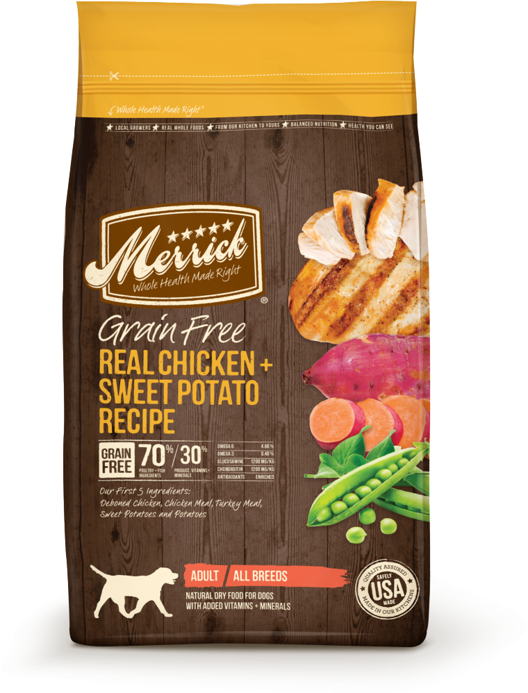 Merrick Grain Free Real Chicken And Sweet Potato Dry - Merrick Salmon Dog Food (1000x1000), Png Download
