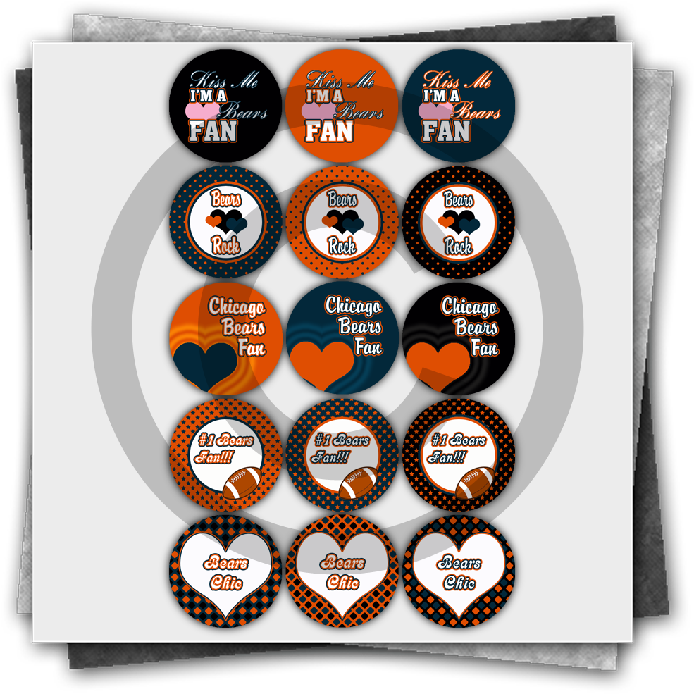 Chicago Bears Inspired Printable Bottle Cap Image Collage - Illustration (1000x1000), Png Download