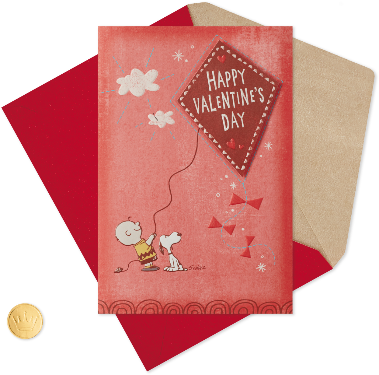 Peanuts® Charlie Brown And Snoopy Valentine's Day Card - Happy Valentine's Day Pic Son (1470x1470), Png Download
