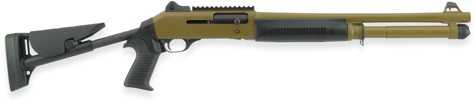 Shown In Battle Brown With Pistol Grip And Telescoping - Benelli M4 Leo (1005x482), Png Download