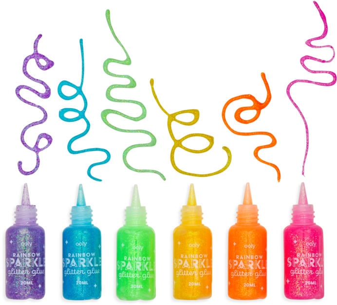 Oly Rainbow Sparkle Glitter Glue - Plastic Bottle (800x800), Png Download