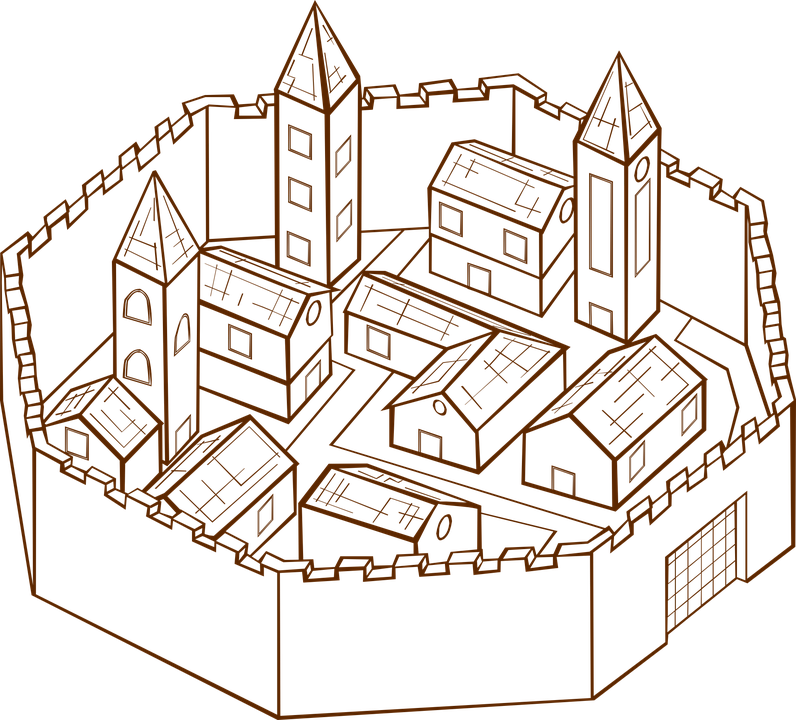 City Clipart Medieval - Medieval Town Clipart (796x720), Png Download