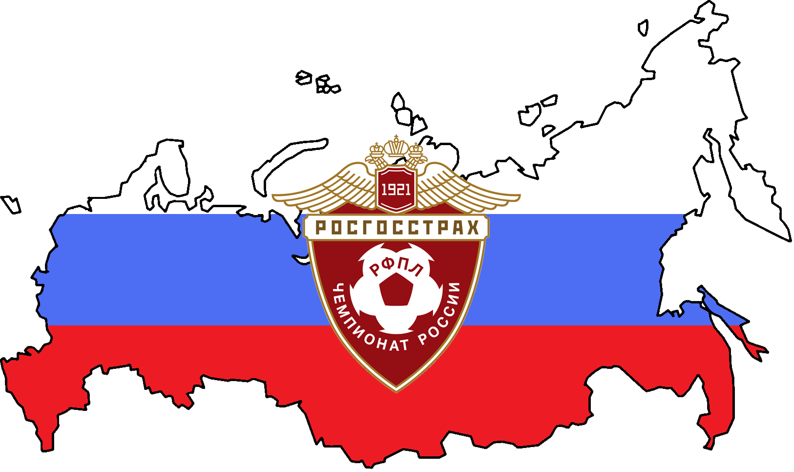 Due To Russia's Improvements In The Uefa Coefficients - Russia Map With Flag Transparent (1626x966), Png Download