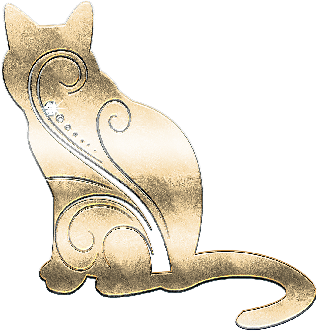 Cat Metal Gold - Gatos De Metal (1092x1280), Png Download