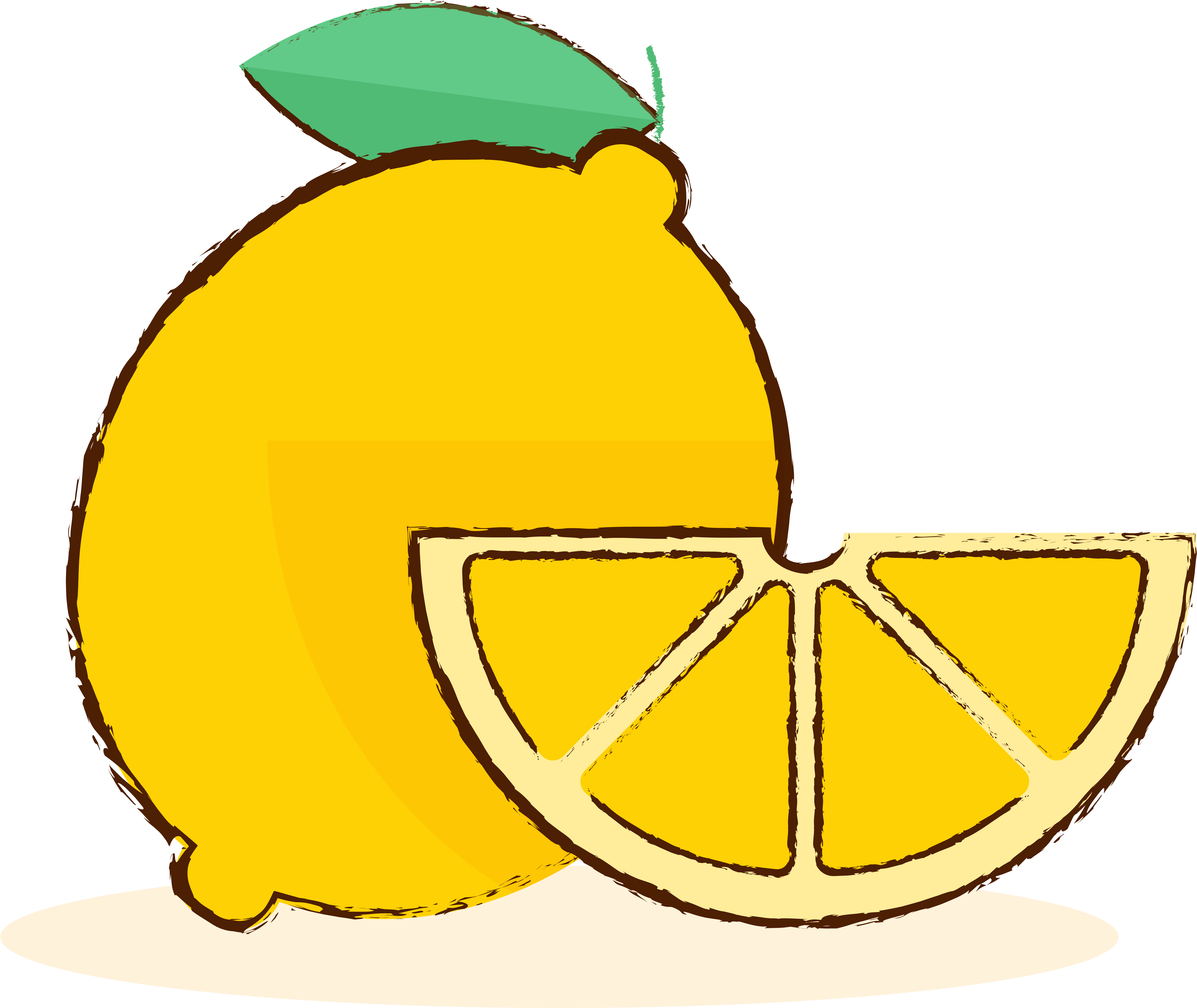 Lemon Hand Drawn Cartoon Gourmet Png And Vector Image (8334x8334), Png Download