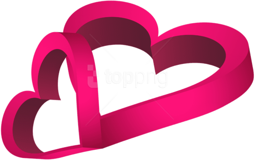Free Png Download Two Pink Hearts Png Images Background - Clip Art (850x536), Png Download