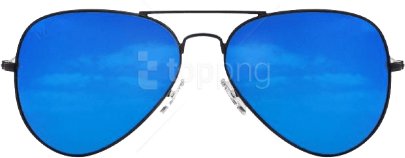 Free Png Download Aviator Sunglass Png P Png Images - Blue Sunglasses Png (850x371), Png Download