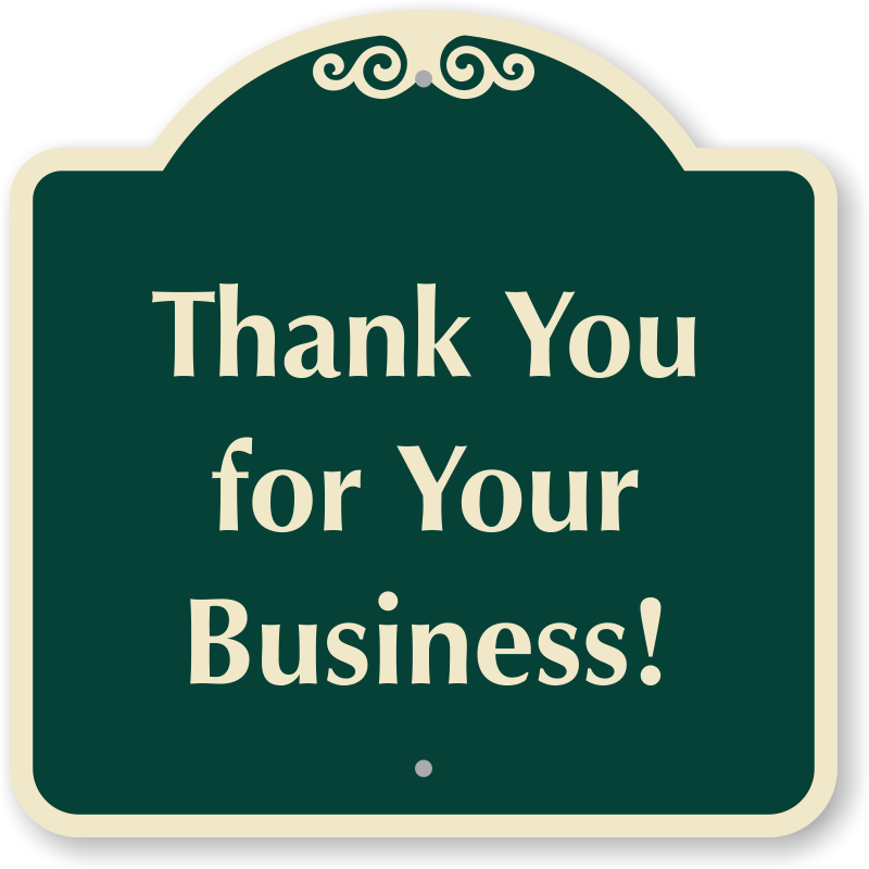 Thank You For Your Business Signature Sign - Golf Cart Parking Only (800x800), Png Download