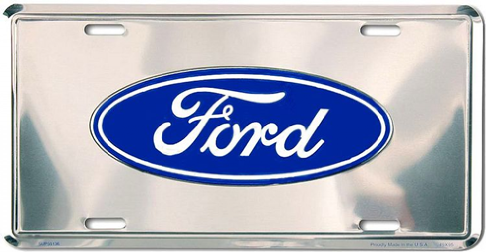 Ge Front Ford Logo License Plate - Ford (980x980), Png Download