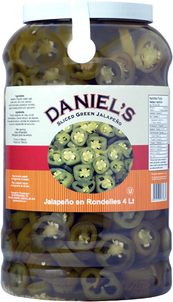 Daniel`s Sliced Green Jalapeno 4 X 3kg P/cs - Olive (531x593), Png Download