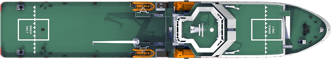 Damen Rescue Gear Ship 9316 Top View - Ship Top View Png (1300x575), Png Download