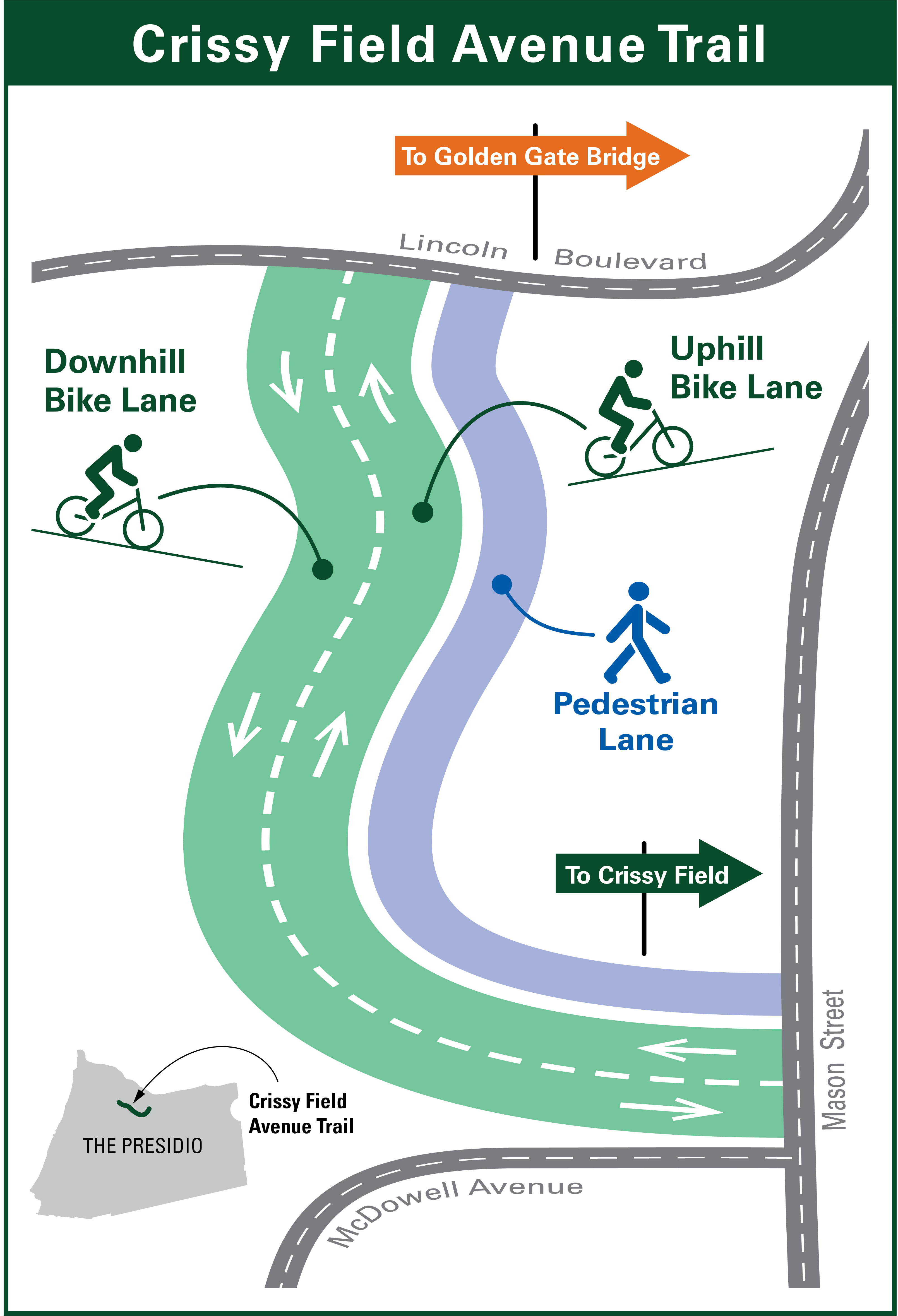 Crissy Field Avenue Map - Poster (3218x4717), Png Download